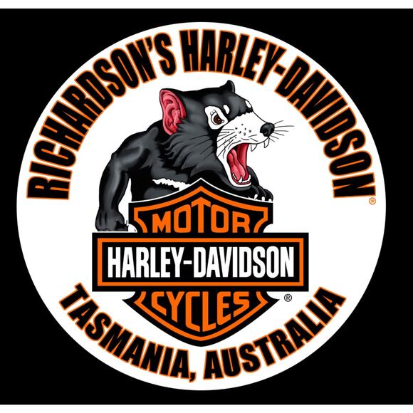 Harley Davidson Grey Graphic Richardson's Tasmania Australia Tee Size Medium - Picture 2 of 12